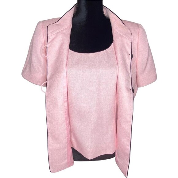 Tahari Arthur S. Levine 12P Pink Two-Piece Jacket & Sleeveless Top Womens Petite - Picture 5 of 14